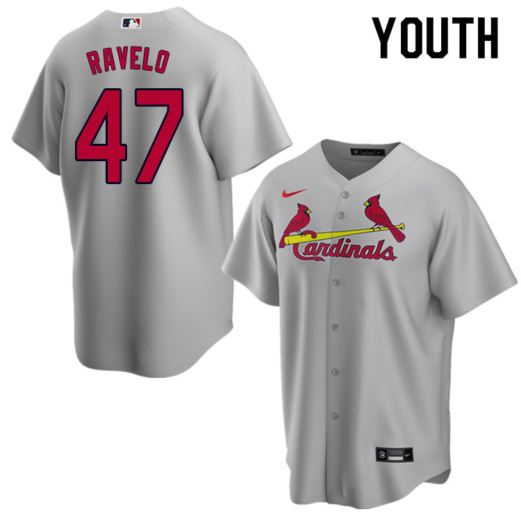 Nike Youth #47 Rangel Ravelo St.Louis Cardinals Baseball Jerseys Sale-Gray - Click Image to Close